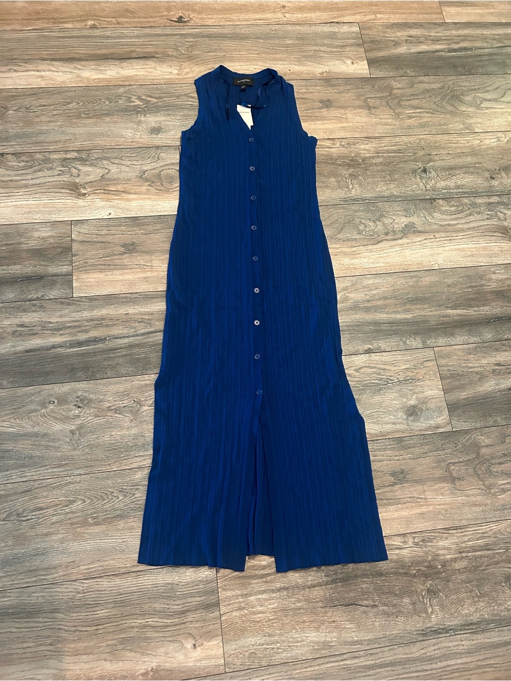Nwt’s Banana Republic Dress Button Up Sleeveless Blue Maxi Dress Size Small 130$ - Picture 1 of 14